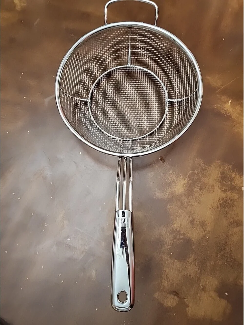 Bobby Flay Stainless Steel 12” Mesh Grill Basket/crab boil strainer Preowned
